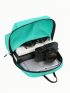 Letter Patch Fashion Backpack Green