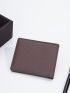 Letter Patch Small Wallet Bi-Fold Canvas Credit Card Holder For Daily