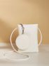 Beige Fashionable PU Phone Wallet Crossbody Bag With Coin Purse
