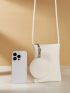 Beige Fashionable PU Phone Wallet Crossbody Bag With Coin Purse