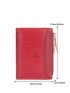 Lizard Print Small Wallet Bi-Fold Credit Card Holder With Zipper For Daily