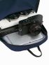 Blue Laptop Backpack Pocket Front Adjustable Strap For Daily