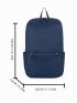 Blue Laptop Backpack Pocket Front Adjustable Strap For Daily