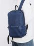 Blue Laptop Backpack Pocket Front Adjustable Strap For Daily