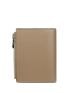 Khaki Small Wallet Minimalist Tri-Fold With Zipper For Daily