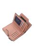 Navy Blue Small Wallet Minimalist Tri-Fold With Zipper For Daily
