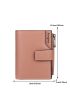 Navy Blue Small Wallet Minimalist Tri-Fold With Zipper For Daily