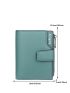 Navy Blue Small Wallet Minimalist Tri-Fold With Zipper For Daily