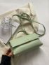 Litchi Embossed Square Bag Flap Top Handle For Daily