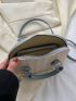 Small Straw Bag Colorblock Double Handle For Vacation