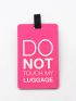 Slogan Pattern Luggage Tag Pink Fashionable For Travel