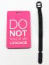 Slogan Pattern Luggage Tag Pink Fashionable For Travel