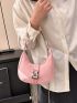 Mini Hobo Bag Release Buckle Decor Chain Strap For Daily