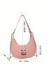 Mini Hobo Bag Release Buckle Decor Chain Strap For Daily
