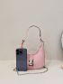 Mini Hobo Bag Release Buckle Decor Chain Strap For Daily