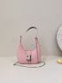 Mini Hobo Bag Release Buckle Decor Chain Strap For Daily