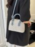 Small Straw Bag Colorblock Double Handle For Vacation
