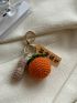 Persimmon & Peanut Design Keychain Cute Braided Keychain Holiday Gifts Keyring Packs Car Pendants