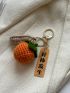 Persimmon & Peanut Design Keychain Cute Braided Keychain Holiday Gifts Keyring Packs Car Pendants