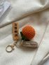 Persimmon & Peanut Design Keychain Cute Braided Keychain Holiday Gifts Keyring Packs Car Pendants