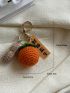 Persimmon & Peanut Design Keychain Cute Braided Keychain Holiday Gifts Keyring Packs Car Pendants