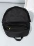 Medium Casual Daypack Preppy Black Polyester For School