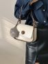 Mini Saddle Bag With Cartoon Charm Fashion Button Detail Flap PU