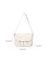 Black Messenger Bag Square Buckle Zipper Flap Adjustable-strap Polyester