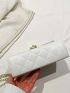 Mini Square Bag White Quilted Flap Chain PU