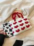 Small Crochet Bag Two Tone Double Handle No-closure Polyester
