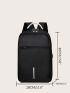 Business Casual Men Receive Nylon Solid Color Large Capacity Backpack With USB Port Camping Bag