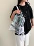 Small Classic Backpack Vacation Zipper PVC For Outdoor Travel