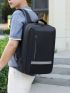 Business Casual Men Receive Nylon Solid Color Large Capacity Backpack With USB Port Camping Bag