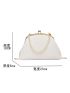 Small Satchel Bag Faux Pearl Decor Chain PU