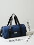 Letter Patch Detail Travel Bag Navy Blue