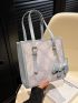 Mini Square Bag Graphic Contrast Binding PU With Bag Charm