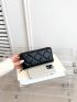 Quilted Long Wallet PU Black