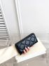 Quilted Long Wallet PU Black