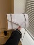 Crocodile Embossed Square Bag Chain Flap PU