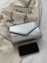 Crocodile Embossed Square Bag Small Sliver