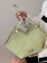 Contrast Binding Novelty Bag Patch Detail PU