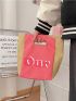 Mini Bucket Bag Letter Graphic Two Tone