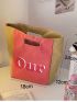 Mini Bucket Bag Letter Graphic Two Tone