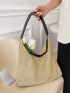 Contrast Binding Straw Bag Vacation