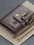 Letter Embossed Detail Small Wallet Men's Short Wallet