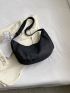 Minimalist Hobo Bag Oversized Zipper Denim