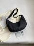 Minimalist Hobo Bag Oversized Zipper Denim