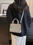Letter Graphic Square Bag Mini Double Handle Funky
