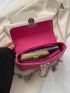 Small Square Bag Solid Neon Pink Chain Strap