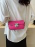 Small Square Bag Solid Neon Pink Chain Strap